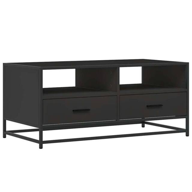 Berkfield Home Coffee Table Black 100x50x45 cm Engineered Wood & Metal - Size: 100 x 50 x 45 cm - image 1