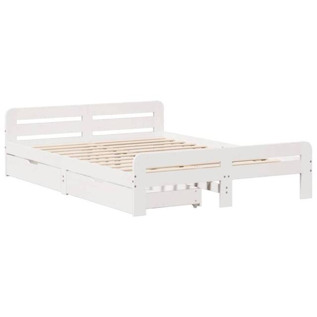 Berkfield Home Full Bed frame without Mattress White 150x200 cm King Size Solid - image 1