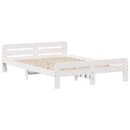Berkfield Home Full Bed frame without Mattress White 150x200 cm King Size Solid - thumbnail 5