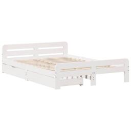 Berkfield Home Full Bed frame without Mattress White 150x200 cm King Size Solid - thumbnail 1
