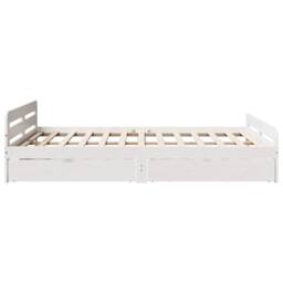 Berkfield Home Full Bed frame without Mattress White 150x200 cm King Size Solid - thumbnail 7