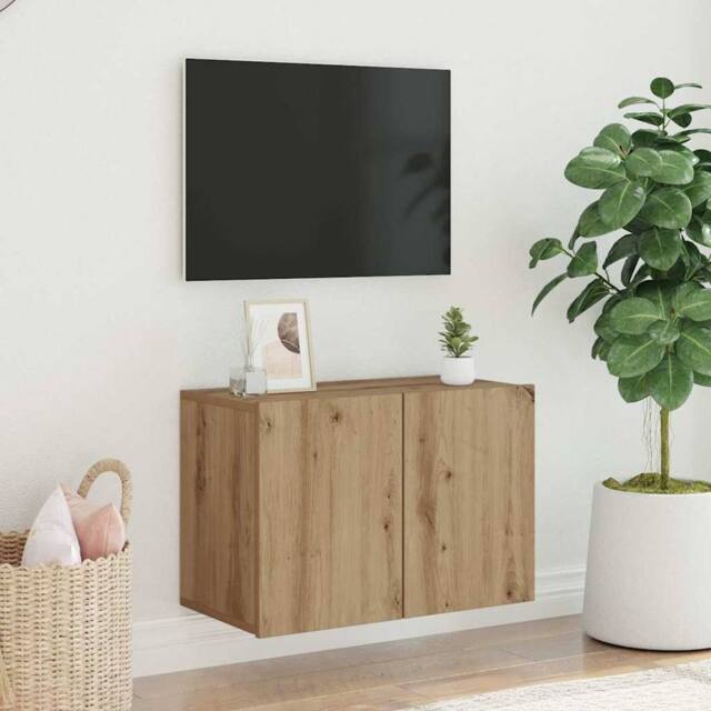 Berkfield Home TV Cabinet Wall-mounted Artisian Oak 60x30x41 cm in Brown - Size: 60 x 30 x 41 cm - image 1