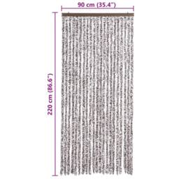 Berkfield Home Insect Curtain Brown & Beige 90x220 cm Chenille - thumbnail 7