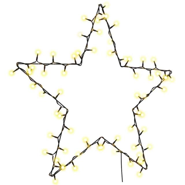 Berkfield Home Christmas Lights Star Silhouette 80 LEDs Warm White in Black - image 1