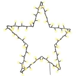 Berkfield Home Christmas Lights Star Silhouette 80 LEDs Warm White in Black