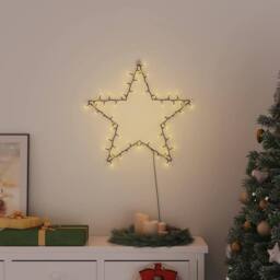Berkfield Home Christmas Lights Star Silhouette 80 LEDs Warm White in Black - thumbnail 2
