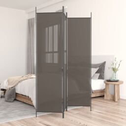 Berkfield Home 3-Panel Room Divider Anthracite 150x200 cm Fabric in Black