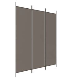 Berkfield Home 3-Panel Room Divider Anthracite 150x200 cm Fabric in Black - thumbnail 2