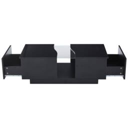 Merax Modern High Gloss LED Coffee Table with 2 Drawers & Acrylic Top in Black - thumbnail 8