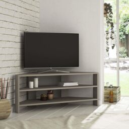 Decortie Thales' Corner TV Unit Modern Multimedia Centre 110cm in Grey - Size: 1 Pack - thumbnail 1