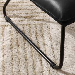 Cheshire Saxon Black Faux Leather Lounge Chair - thumbnail 3