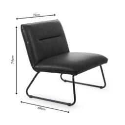 Cheshire Saxon Black Faux Leather Lounge Chair - thumbnail 2