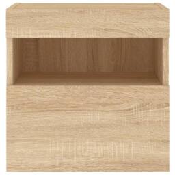 Berkfield Home TV Wall Cabinet with LED Lights Sonoma Oak 40x30x40 cm in Brown - Size: 40 x 30 x 40 cm - thumbnail 9