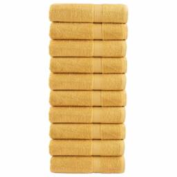 Berkfield Home Premium Bath Towels SOLUND 10pcs Gold 100x150cm 600gsm - thumbnail 2
