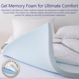 Glamhaus Gel Memory Foam Mattress Topper - Oeko Tex 100 & Silvadur - King in White - thumbnail 2