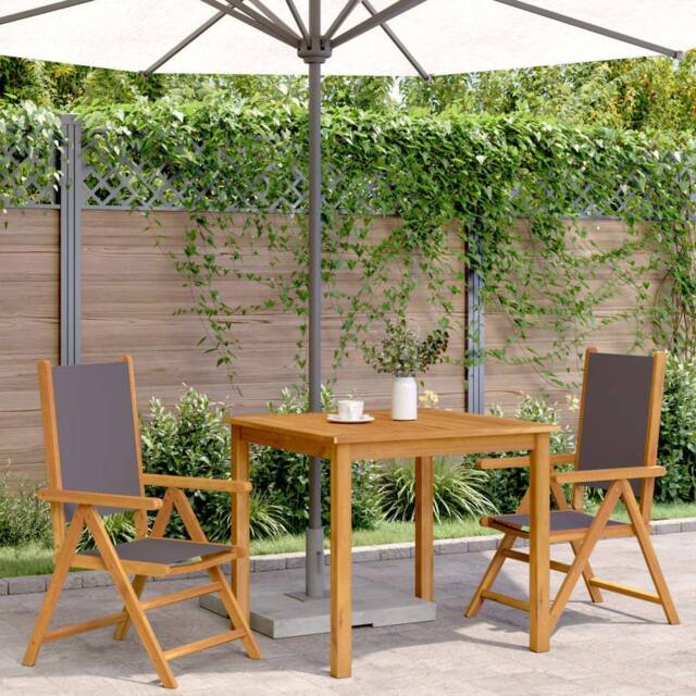 Berkfield Home Beautiful Garden Chairs 2 pcs Anthracite Solid Wood Acacia & Fabric - image 1