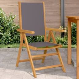 Berkfield Home Beautiful Garden Chairs 2 pcs Anthracite Solid Wood Acacia & Fabric - thumbnail 2