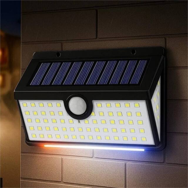 Kelvenix 2x Outdoor Solar Power Light 190 LED 270° Motion Sensor Lamp in Black - image 1