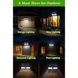 Kelvenix 2x Outdoor Solar Power Light 190 LED 270° Motion Sensor Lamp in Black - thumbnail 6
