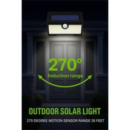 Kelvenix 2x Outdoor Solar Power Light 190 LED 270° Motion Sensor Lamp in Black - thumbnail 5