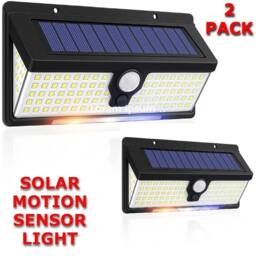 Kelvenix 2x Outdoor Solar Power Light 190 LED 270° Motion Sensor Lamp in Black - thumbnail 7