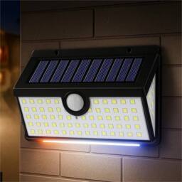 Kelvenix 2x Outdoor Solar Power Light 190 LED 270° Motion Sensor Lamp in Black - thumbnail 1