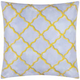 Wylder Citrus Trellis Printed Outdoor Cushion in Blue - Size: 45 cm x 45 cm - thumbnail 3