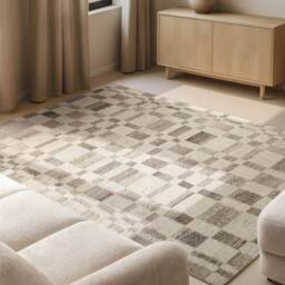 THE RUGS Vikosa Wool Rug Structa Handcrafted Cream Brown Abstract - Size: 200 cm x 300 cm - thumbnail 3
