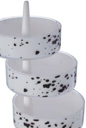 Orsina 3Pc Speckled Plastic Rotary Storage Set in White - thumbnail 3
