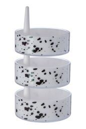Orsina 3Pc Speckled Plastic Rotary Storage Set in White