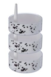 Orsina 3Pc Speckled Plastic Rotary Storage Set in White - thumbnail 2