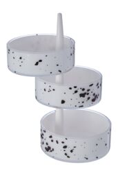 Orsina 3Pc Speckled Plastic Rotary Storage Set in White - thumbnail 4