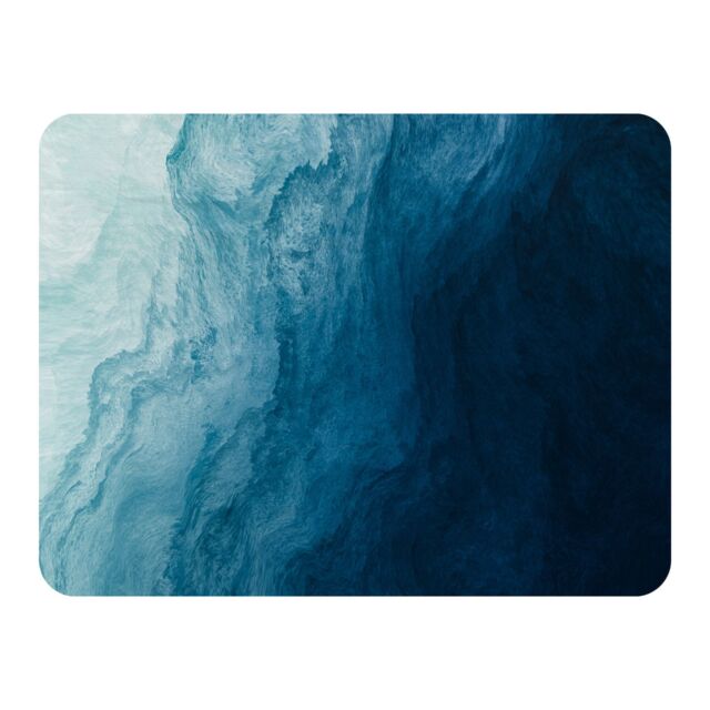 Benjamin Tate Design abstract blue liquid fluid Designer Blanket in Natural - Size: 120 cm x 150 cm - image 1