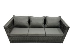 Fimous Rattan Garden Furniture Dining Set 10-seater with 2 Stool Side Table in Dark Grey - thumbnail 5
