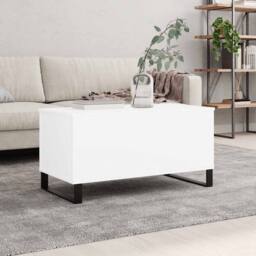 Berkfield Home Coffee Table White 90x44.5x45 cm Engineered Wood - thumbnail 2