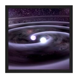 "Artery8 Wall Art Print Space NASA Binary Star System Concept Square Framed Picture 16X16 Inch in Black - Size: W16"" x H16""" - thumbnail 1