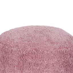 Wyld and Coco Handmade Pink Cotton Pouffe 50 x 35cm Shaggy Boho Seat - Size: 50 x 35 cm - thumbnail 3
