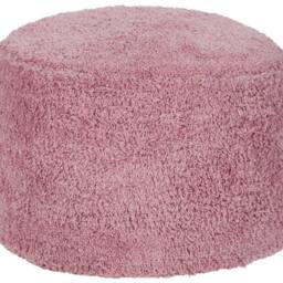 Wyld and Coco Handmade Pink Cotton Pouffe 50 x 35cm Shaggy Boho Seat - Size: 50 x 35 cm - thumbnail 2