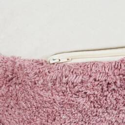 Wyld and Coco Handmade Pink Cotton Pouffe 50 x 35cm Shaggy Boho Seat - Size: 50 x 35 cm - thumbnail 5