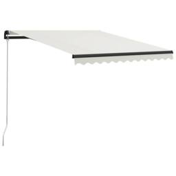 Berkfield Home Manual Retractable Awning with LED 300x250 cm Cream in Beige - thumbnail 2