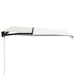 Berkfield Home Manual Retractable Awning with LED 300x250 cm Cream in Beige - thumbnail 3