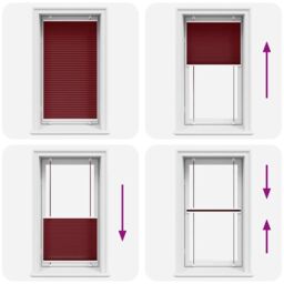 Berkfield Home Pleated Blind Bordeaux Red 75x150 cm Fabric Width 74.4 cm Polyester - thumbnail 5