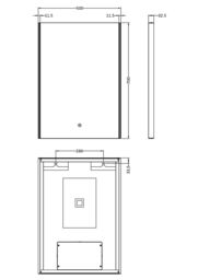 Balterley Rectangular LED Touch Sensor Mirror & Demister, 700mmx500mm - Chrome in Silver - thumbnail 3