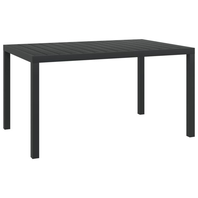 Berkfield Home Garden Table Black 150x90x74 cm Aluminium & WPC - Size: 150 x 90 x 74 cm