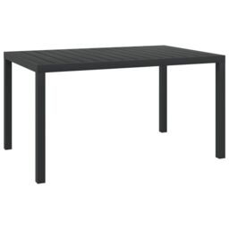 Berkfield Home Garden Table Black 150x90x74 cm Aluminium & WPC - Size: 150 x 90 x 74 cm - thumbnail 1