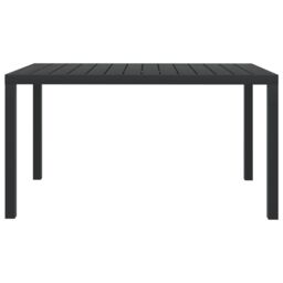 Berkfield Home Garden Table Black 150x90x74 cm Aluminium & WPC - Size: 150 x 90 x 74 cm - thumbnail 2