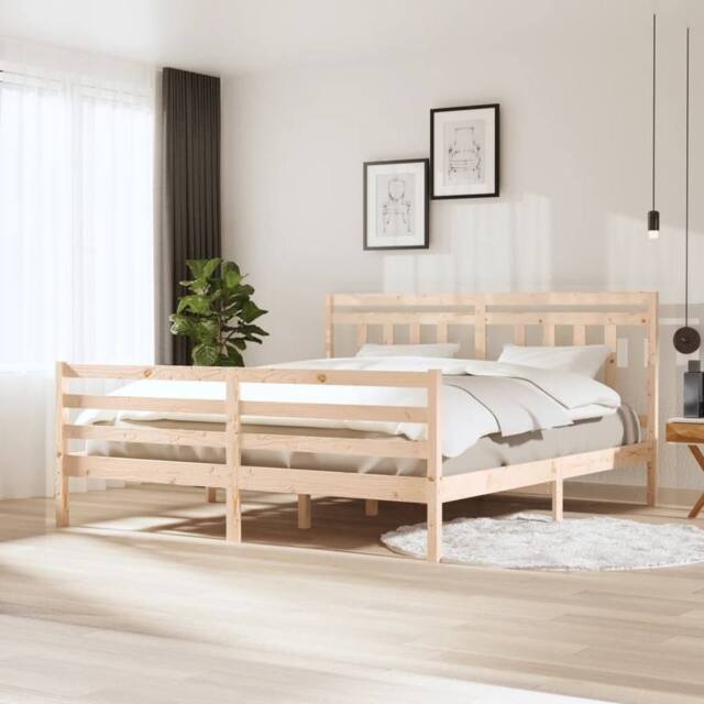 Berkfield Home Bed Frame 180x200 cm Super King Size Solid Wood in Brown - image 1