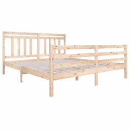 Berkfield Home Bed Frame 180x200 cm Super King Size Solid Wood in Brown - thumbnail 3