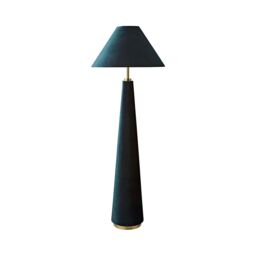 ValueLights Martha Conical Lamp Shade Full Fabric Velvet Midi Floor Lamp with Bulb in Dark Green - thumbnail 7
