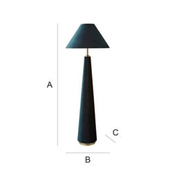 ValueLights Martha Conical Lamp Shade Full Fabric Velvet Midi Floor Lamp with Bulb in Dark Green - thumbnail 8